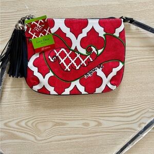 Brighton Love Dove Red & White Crossbody Pouch Bag